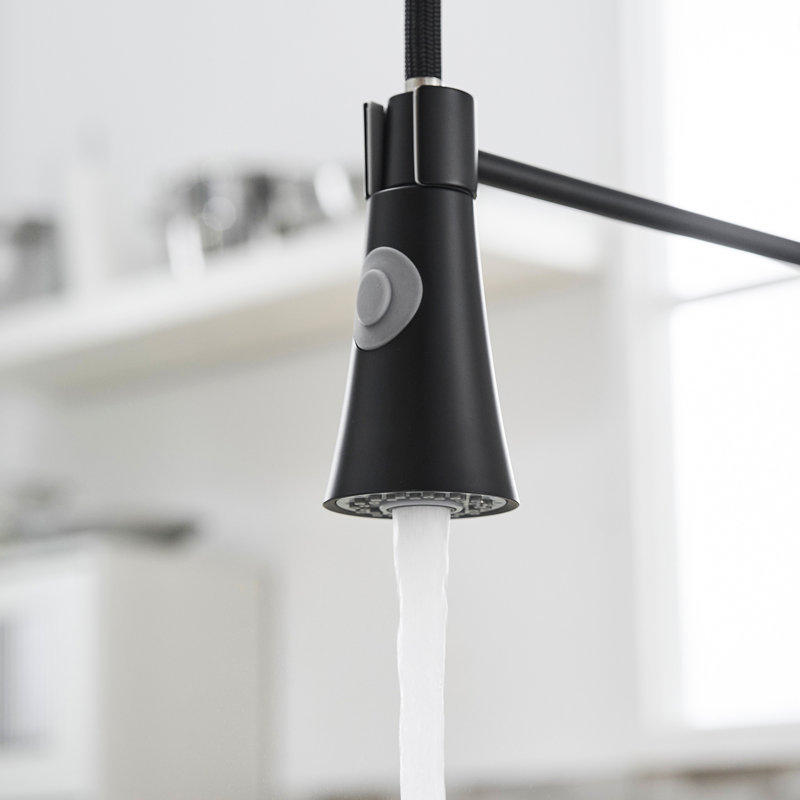 Single Handle Kitchen Faucet In Black - Pull Out For Seamless Water Flow With Easy Installation 25 Minutes, Black