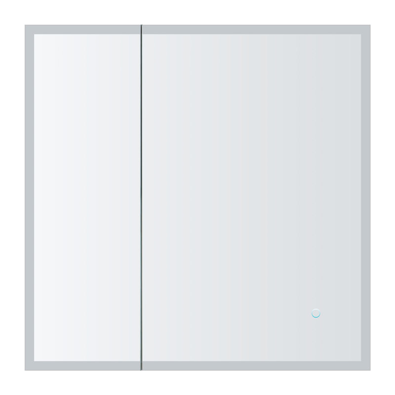 Armoire à pharmacie DEL à deux portes FINE FIXTURES Aura ™ Smart avec chargement sans fil Qi, désembuage anti-buée et éclairage 3 couleurs à intensité variable