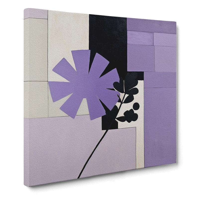 Lavender Flower Suprematism - Wrapped Canvas