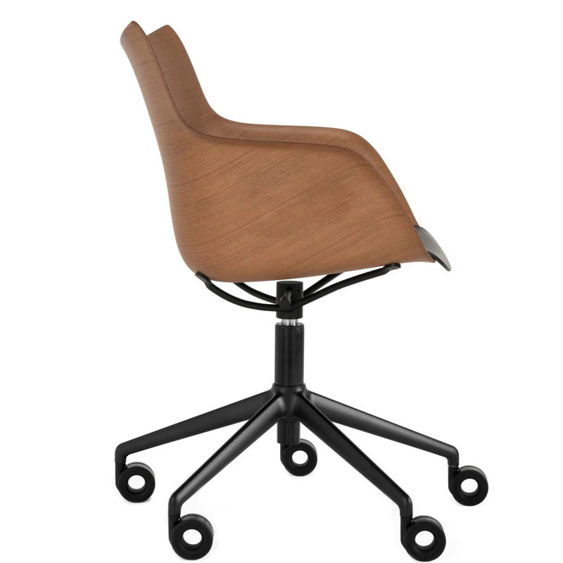 Q/Wood Swivel Task Chair, Dark Wood/Black