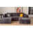 108” U Shaped Boneless Sectional Cloud Sofa Couches For Living Room, Compression Upholstered Deep Seat Sectional Sofa With 2 Ottoman, Comfort Modular Sectional Sofa Couches For Living Room Bedroom（Black）-1985101901