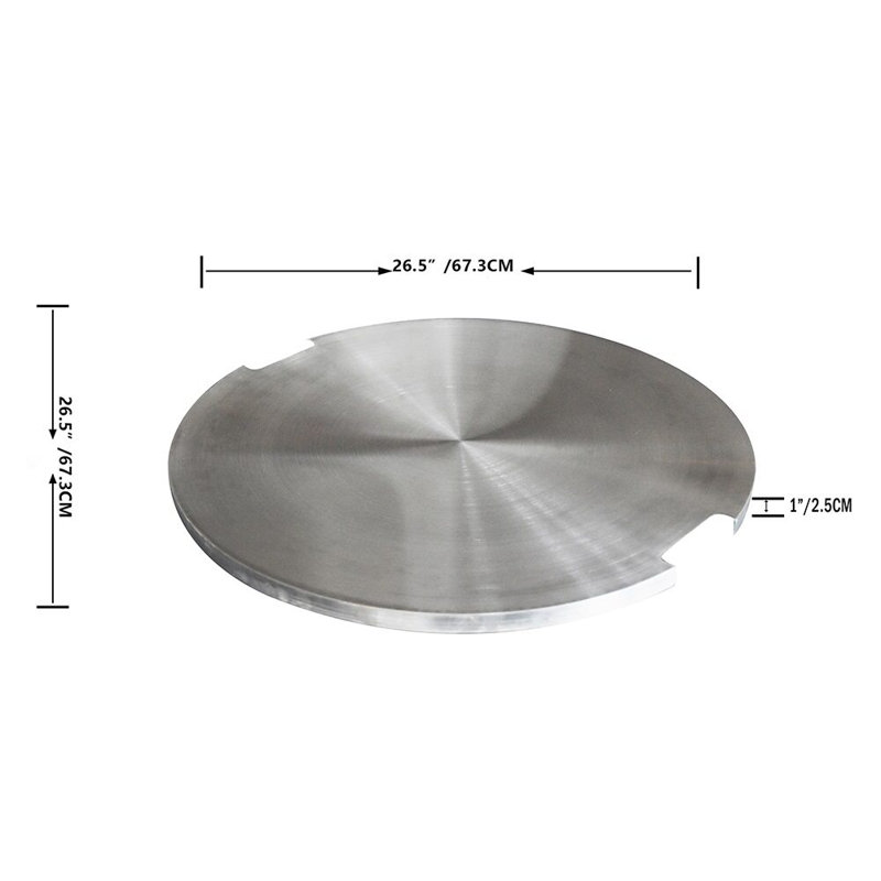 Lunar Round Stainless Steel Fire Pit Lid, 32-Inch