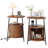 2-Pack Round End Table (Set Of 2) With Charging Station & Sliding Tambour Door, Fluted Side Table With Storage-712268590-734078360