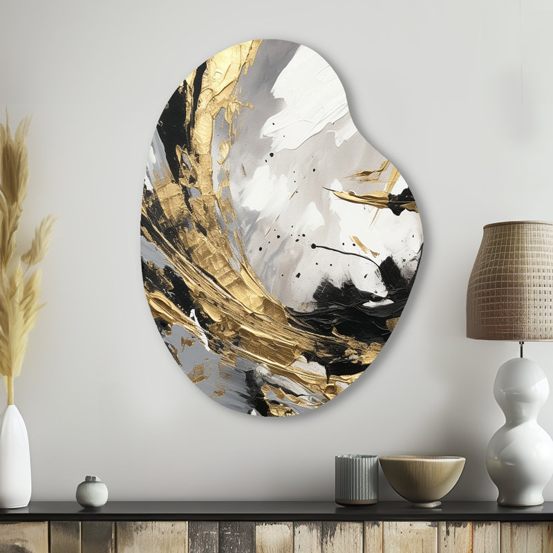 Zeigler - Art mural abstrait en forme de poire en métal asymétrique, H 38 po x l 28 po