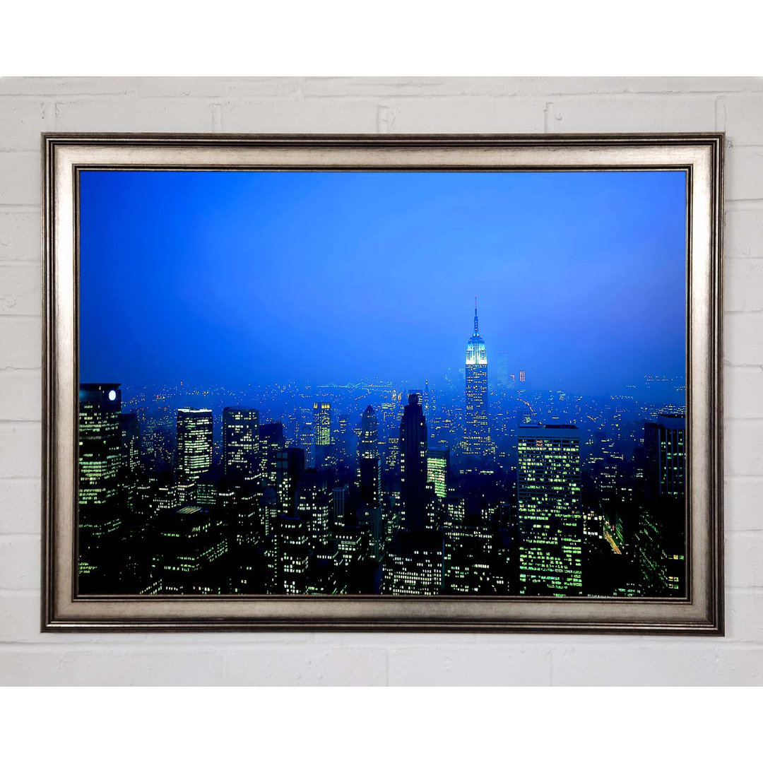 New York City Blue Mist at Night - Einzelne Bilderrahmen Kunstdrucke