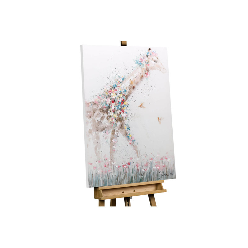 Hand -painted giraffe princess acrylic painting