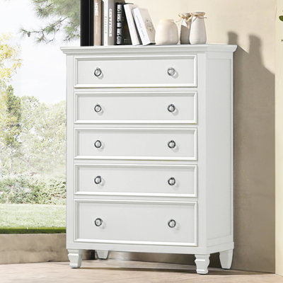 Arnedo 5-Drawer Solid Wood Chest
