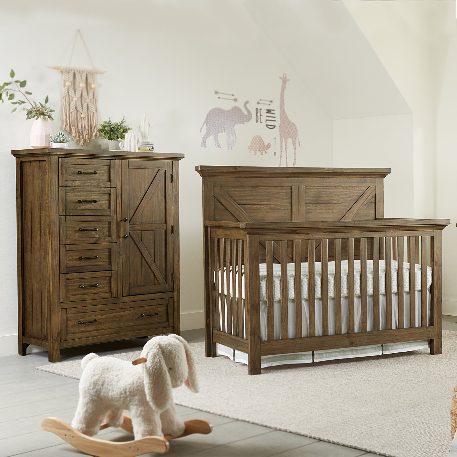 Aceline 4 -in-1 Convertible Crib, Harvest Brown