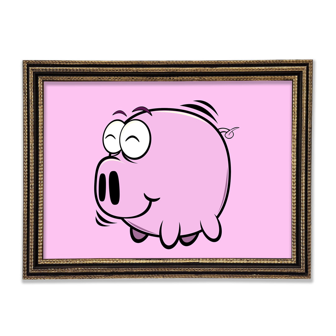 Happy Pig - Bilderrahmen Kunstdrucke