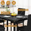 Ensemble de table de salle à manger 5 pièces en faux marbre avec 4 chaises-292510157