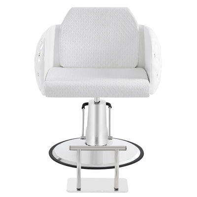 Khaleah Hydraulic Pump Salon Chair, Swivel Barber Chair, Faux Leather