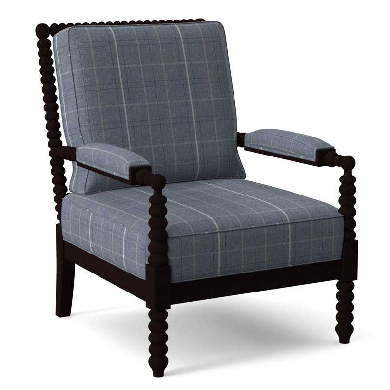 Fauteuil Jamilla Sabrina, Sunbrella Beige Pinstripe; 6205-74, Café