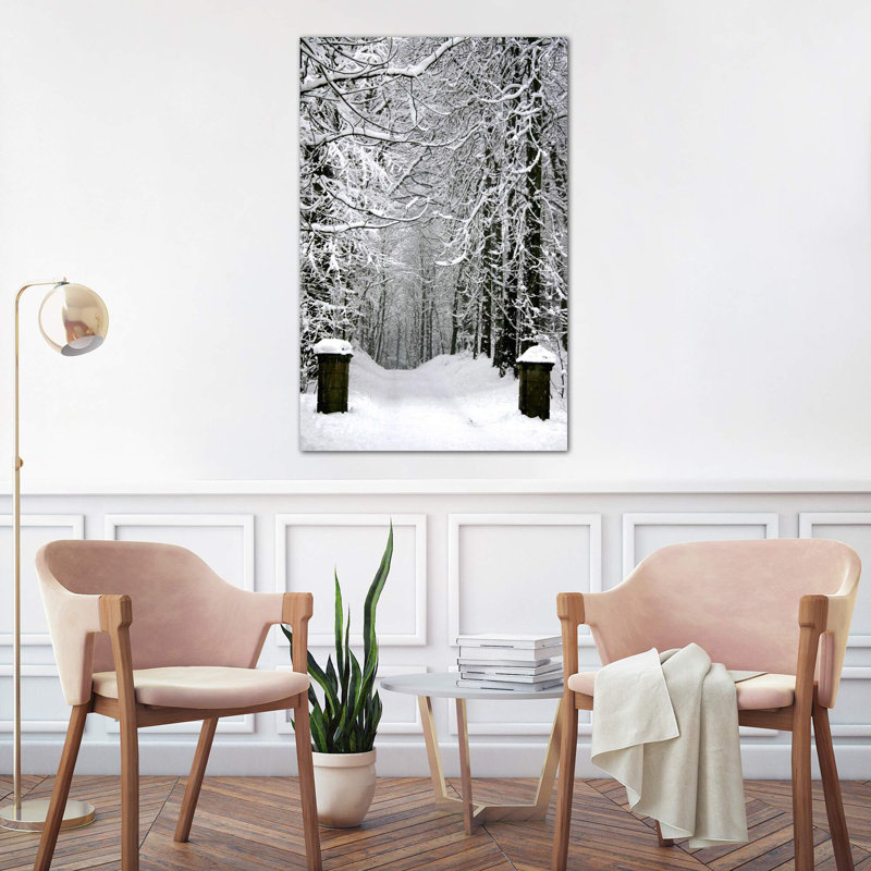 Winter Time - Print on Canvas, 101.6 cm H x 66.04 cm W, Black Floater Framed