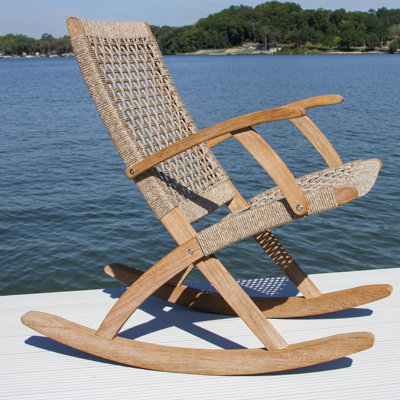 Chaise berçante en bois massif Brayson