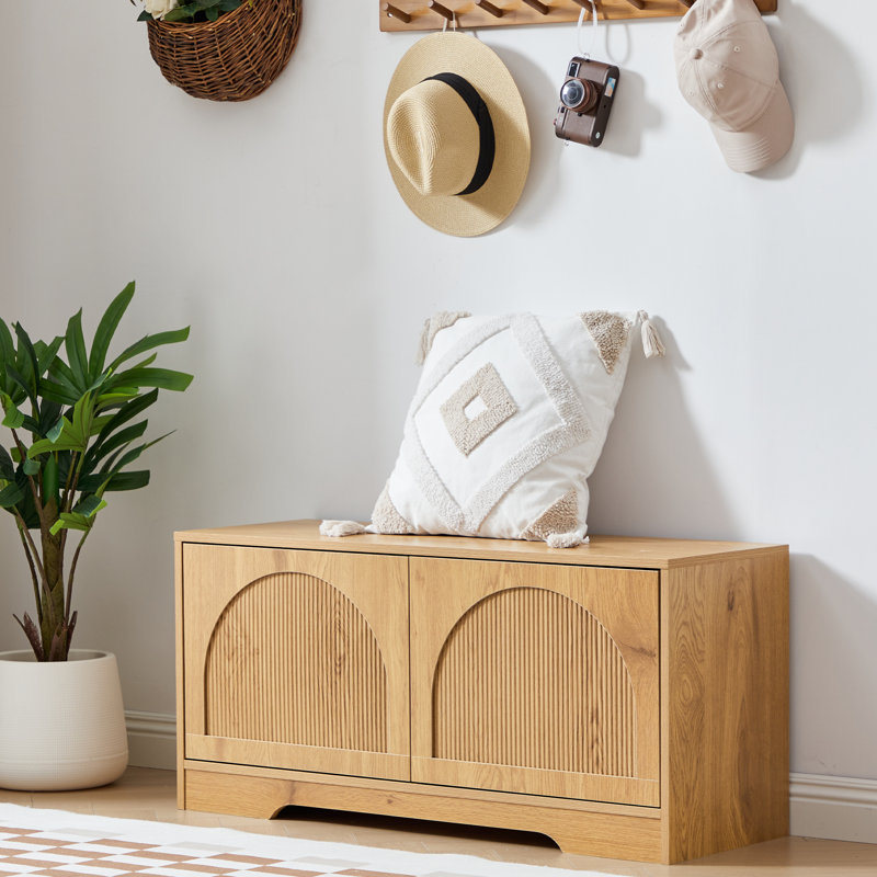 Banc de rangement pour 8 paires de chaussures, Jaune