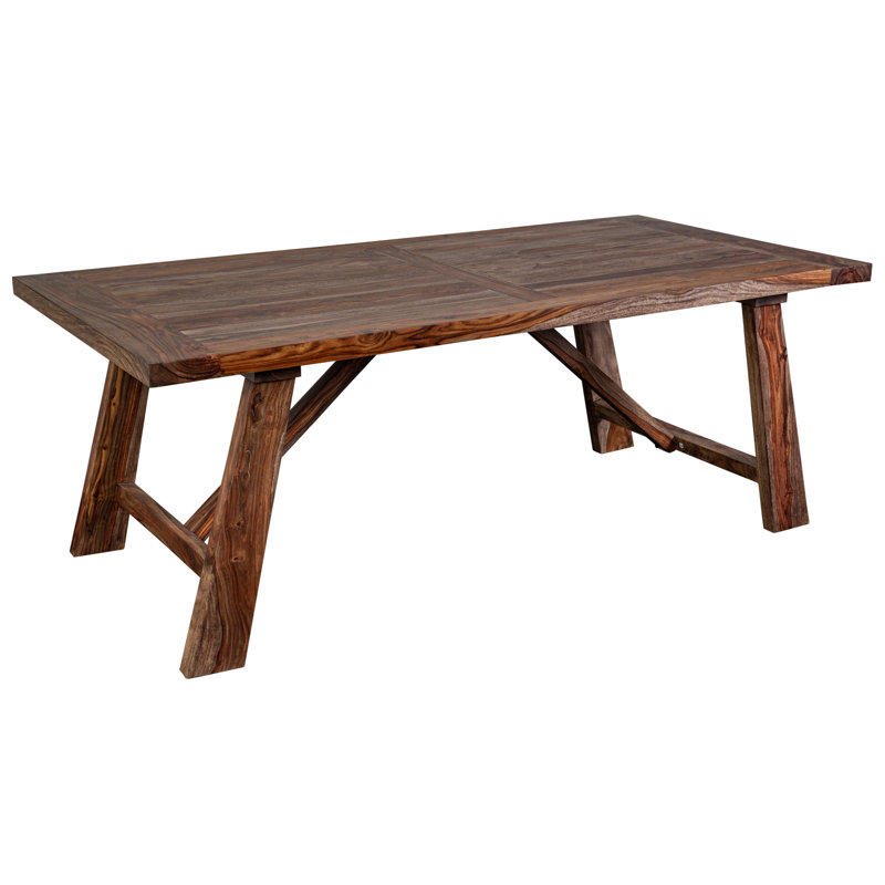 Ringgold Sheesham Rectangular Solid Wood Top with Solid Wood Base Dining Table, Brown