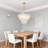 8-Light 35.4" Modern Capiz Shell Chandelier