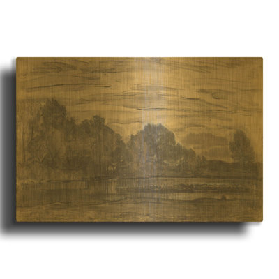 'Fen near Saasveld CA, 1907' By Piet Mondrian Gold Metal Wall Art, 36" x 24"