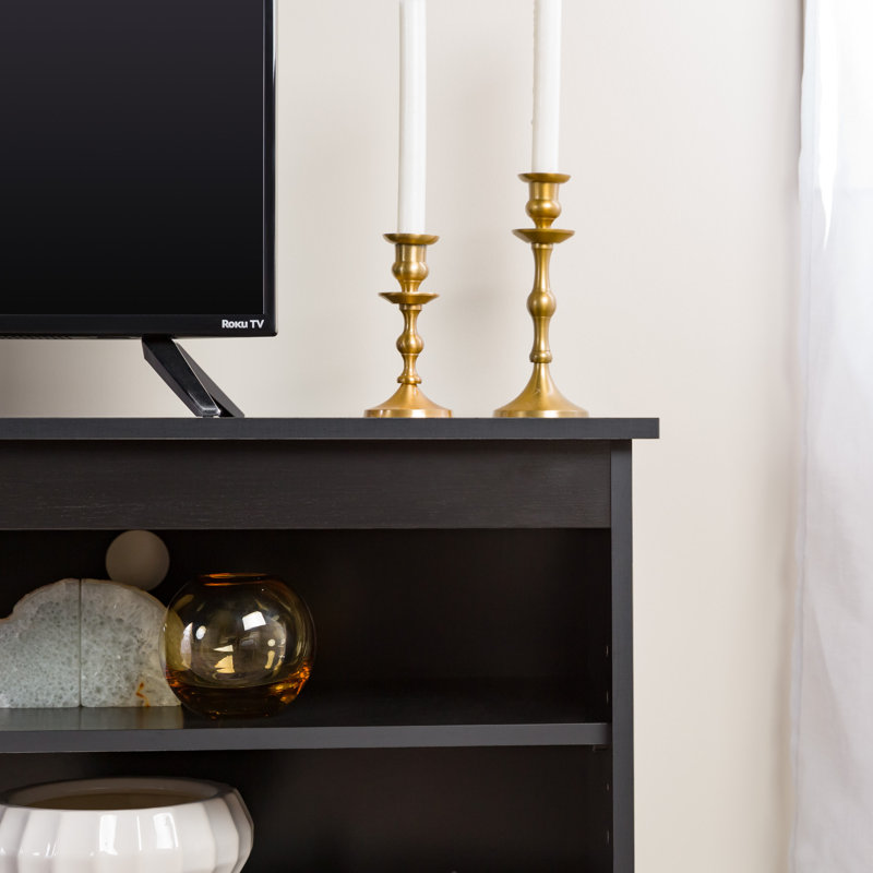 Schaeffer 58" Open Storage TV Stand for TVs up to 65", Black