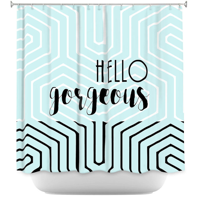 Rideau de douche simple hello superbe, Rose / Mauve