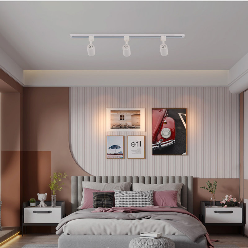 Têtes d'éclairage à DEL à intensité variable compatibles avec un projecteur de plafond à rail H de type circuit unique pour une exposition d'art mural décorative