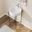 Lavabo console 18,31 po avec trou pour robinet, lavabo de salle de bain avec trop-plein, lavabo blanc-104737975