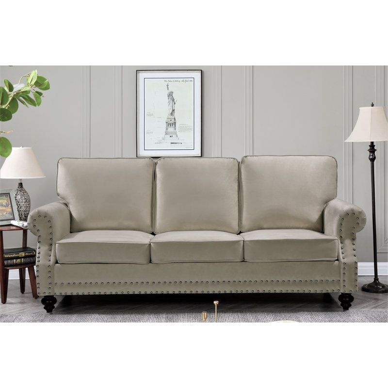 Canapé Hananiah, Beige, H 37,4 po x l 85,04 po x P 33,9 po