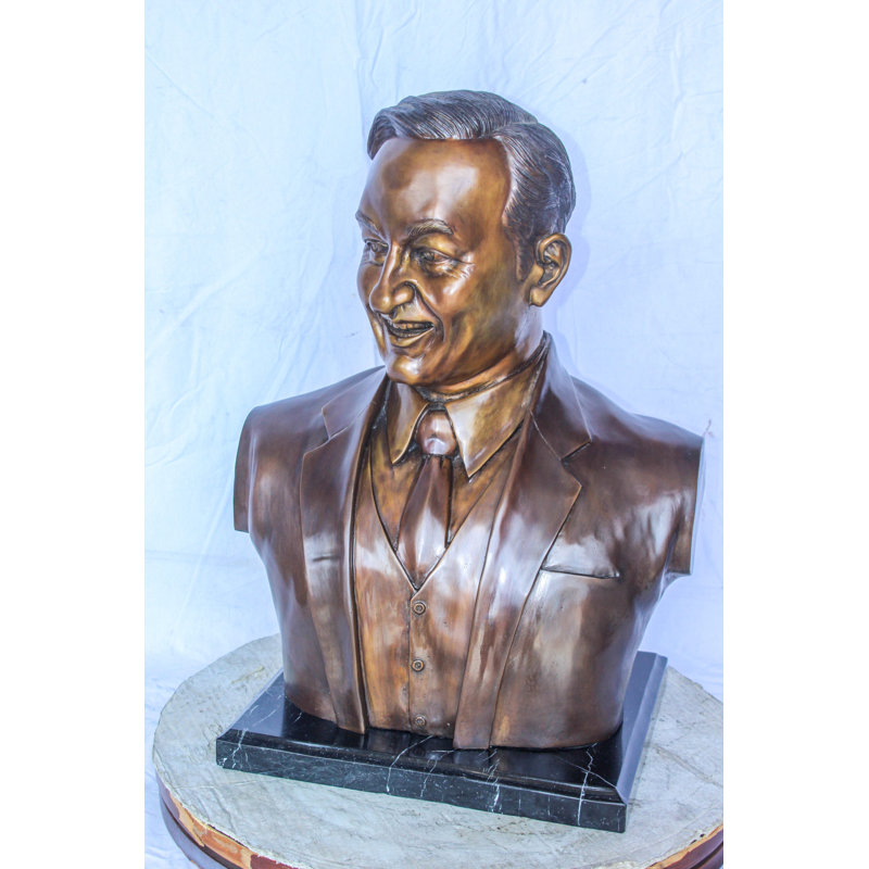 Statue en bronze de la collection Nifao Buste d'un homme inconnu, art historique intriguant 16 po x 13 po x H 26 po