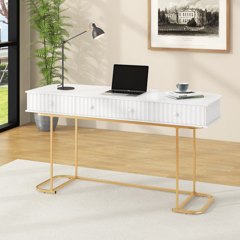 Mercer41 Zinab Desk with Built in Outlets | Wayfair