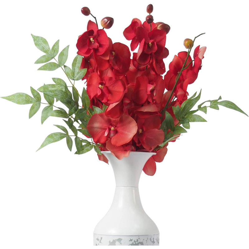 Hosley 144 Pack Artificial Phalaenopsis Orchids – 28" Tall Salmon Fake Orchid Stems for Vases, Wedding Centrepieces, Farmhouse & Home Décor, Office Displays & Flower Arrangements