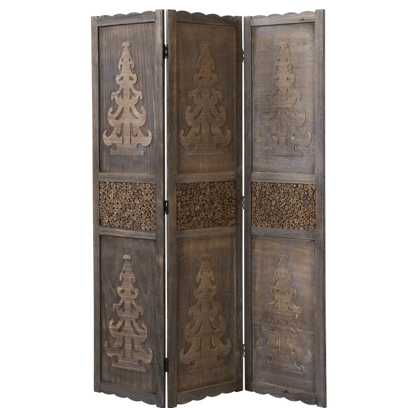 Room divider Depok Hair Paravent partition wall wood with 3 panels