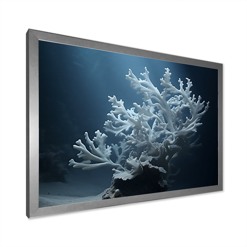 Anémone noire et bleue sur toile, H 12 po x l 20 po x P 1 po, Cadre photo argenté