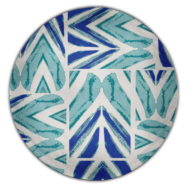 Safari Chenille Geometric Indoor Rug, Round 5'