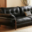 Canapé modulaire noir en similicuir-880517576-880517578