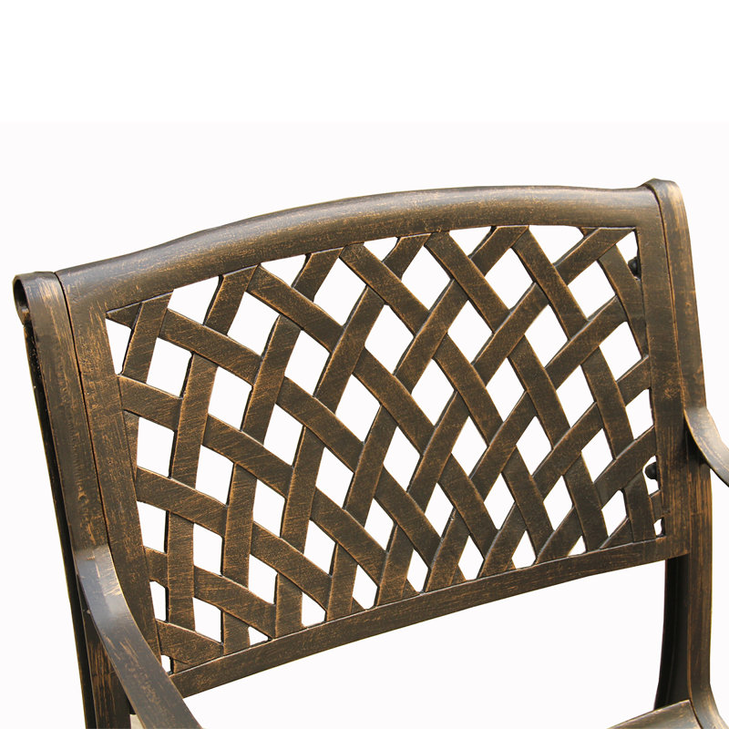 Casler Traditional Mesh Lattice Dining Set, Bronze