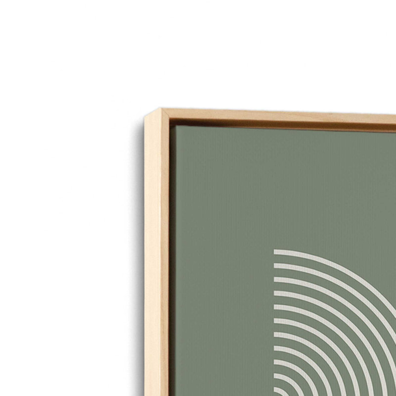 Affiche de composition Bauhaus, H 48,75 po x l 32,75 po, Vert, Cadre américain en érable flottant