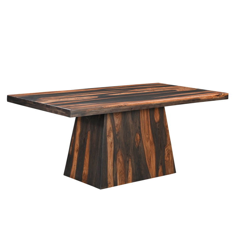Haleh Solid Wood Dining Table, Walnut