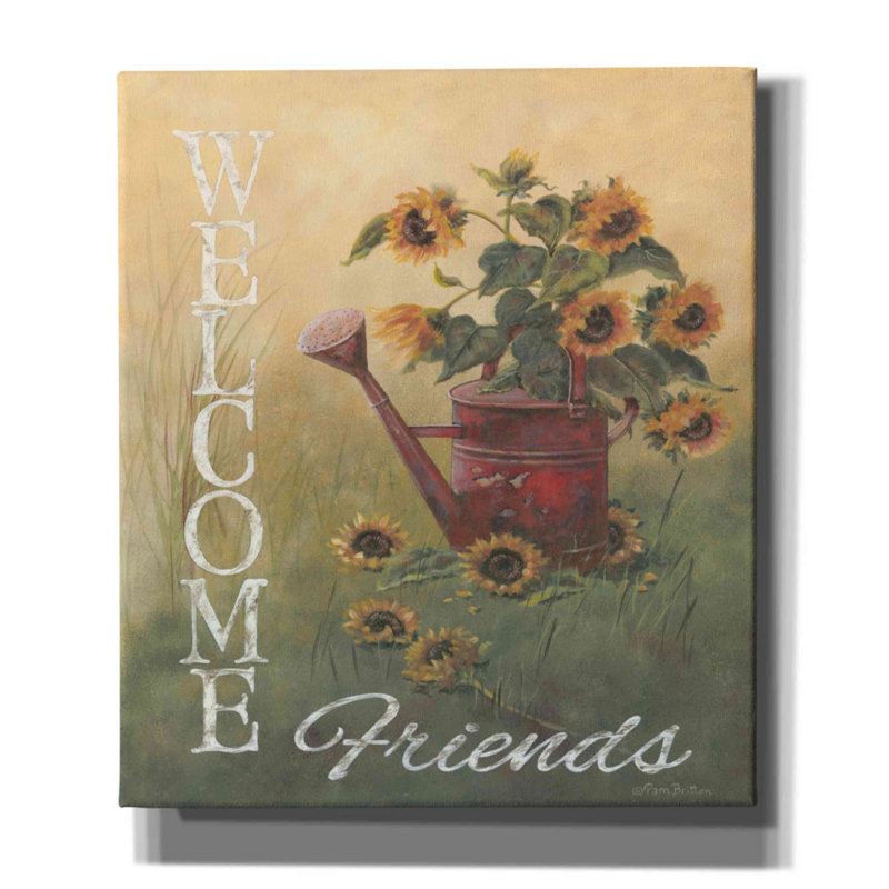 «A Sunflower Welcome» par Pam Britton, art mural sur toile, H 30 po x l 26 po x P 1,5 po