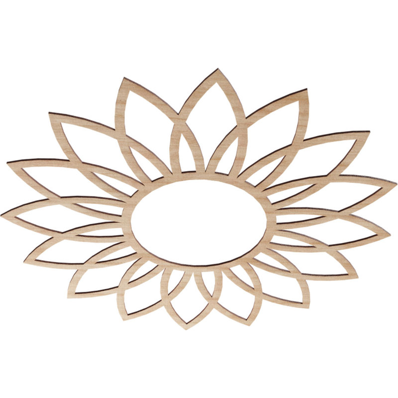 Médaillon de plafond en bois Daisy, H 40 po x l 40 po x P 0,25 po, Aulne