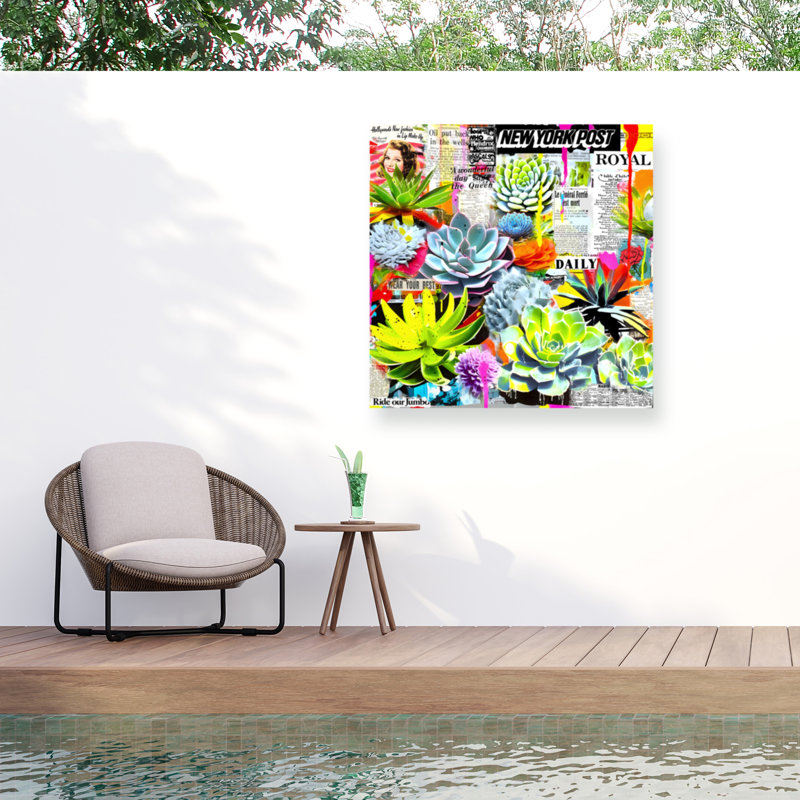 Toile d'extérieur Jess Stempel Succulents 1, H 18 po x l 18 po