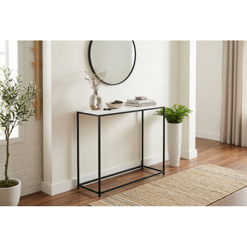 Girons 31'' Console Table, White, Black