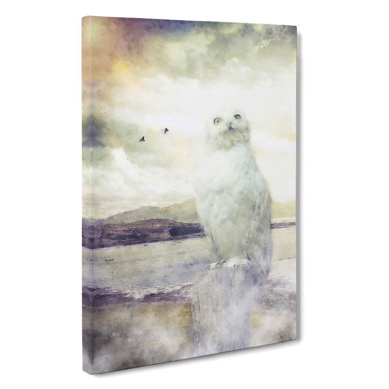 Snowy White Owl - Wrapped Canvas, 60cm H x 40cm W x 3cm D