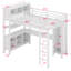 Lit mezzanine en métal avec garde-robe et bureau en L, avec cubes de rangement et tablettes-678344494