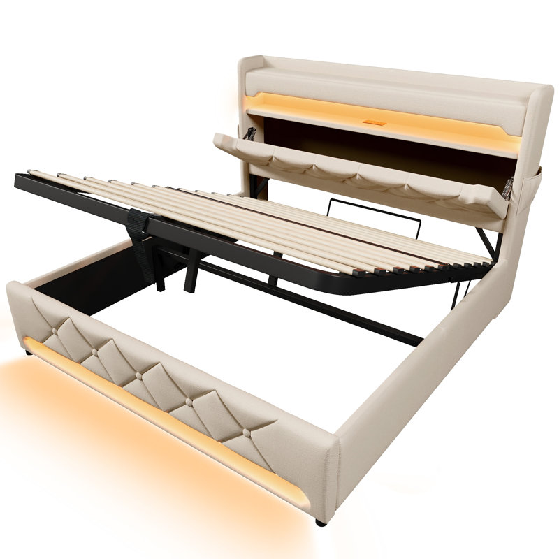 Metal Bed, Beige, Super King (6')