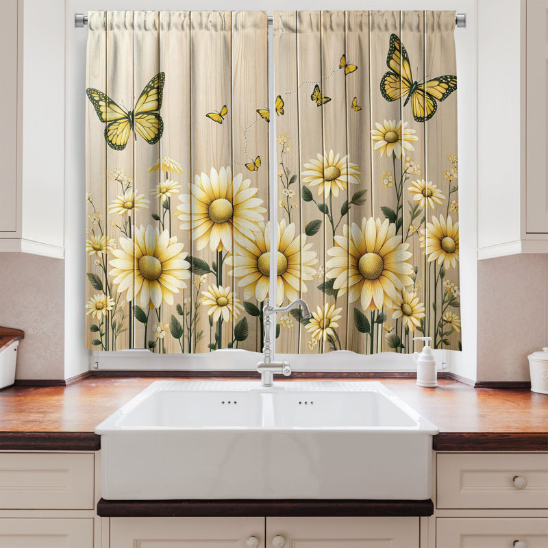Rustic Kitchen Curtain, 55" W x 36" L