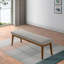 Banc rembourré en bois massif Mid-Century de 56,1 po Verso