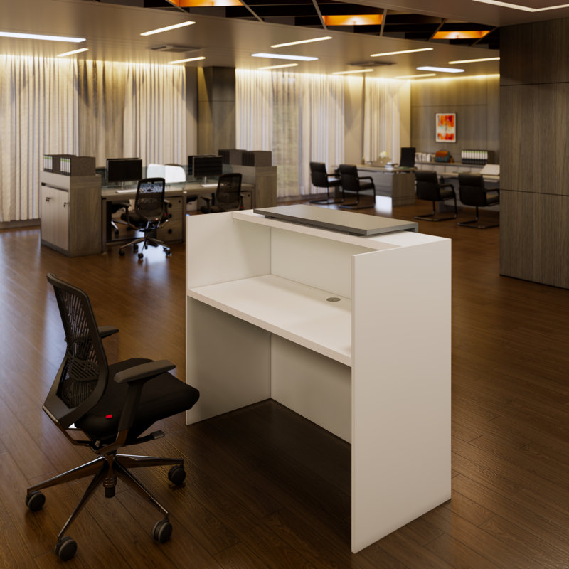 ICN 53" Modern Reception Desk, Multifunctional Modern Transaction Counter Top, Laminate Desktop