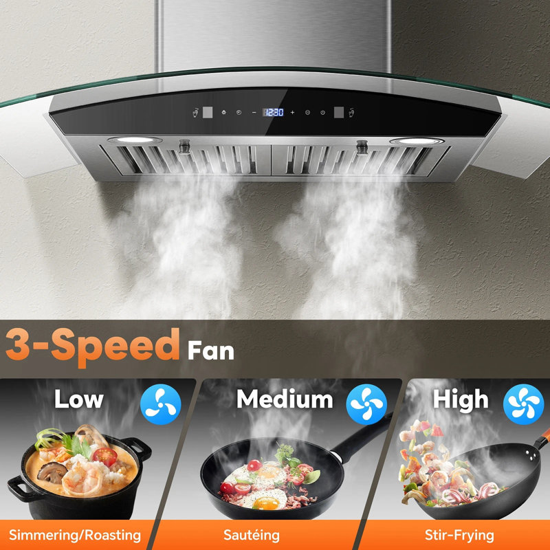 Hotte murale 30 pouces en acier inoxydable