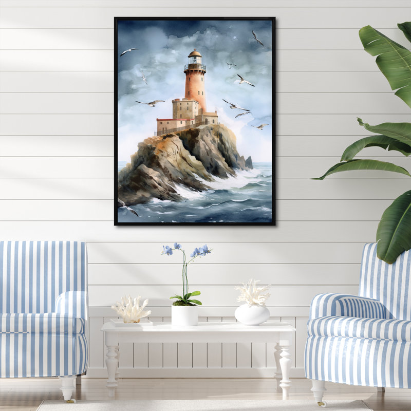 Amedee Ocean Watchtower III - Imprimé, H 20 po x l 12 po x P 1 po, Cadre flottant noir