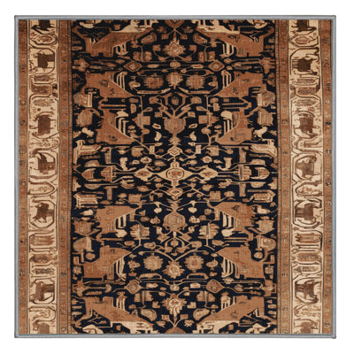 Tapis brun lavable à la machine